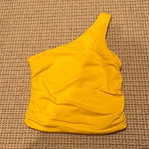 Superdown One Shoulder Yellow Top With Rouched Sides - S